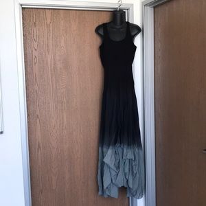 Black and melting blue maxi dress size Large